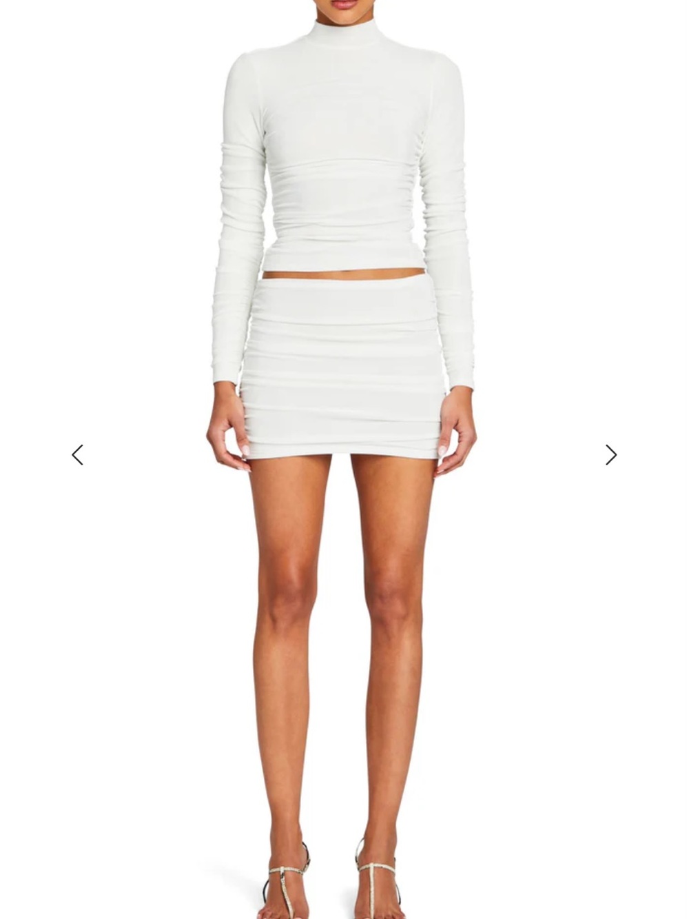 NWT SER.O.YA Loretta Skirt White Ruched Skirt